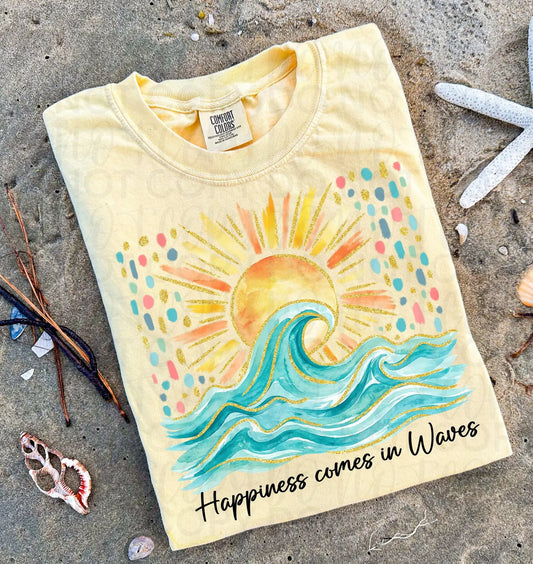 Happiness Comes in Waves Everyday DTF Transfer
