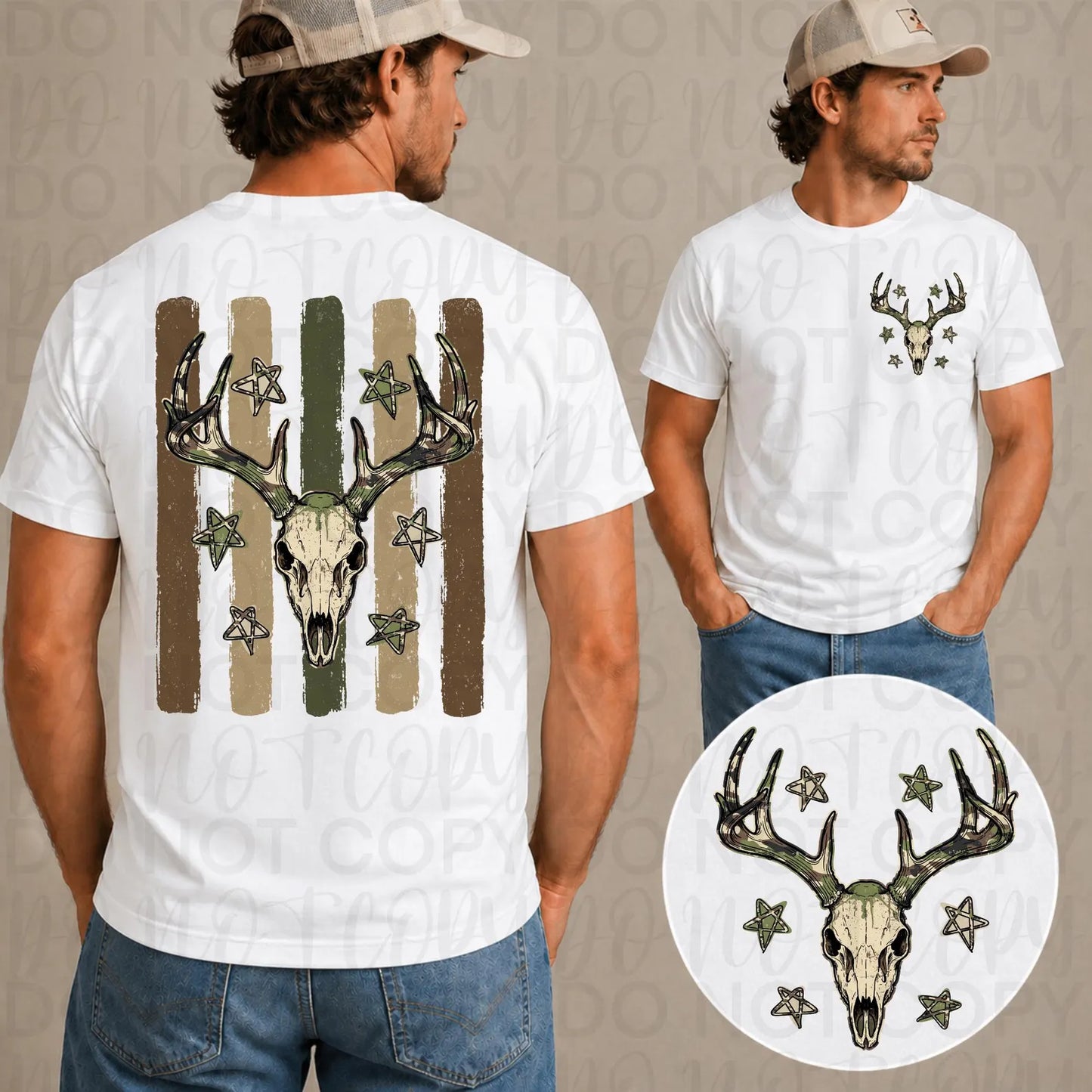 Camo Deer Front/Back Everyday DTF Transfer
