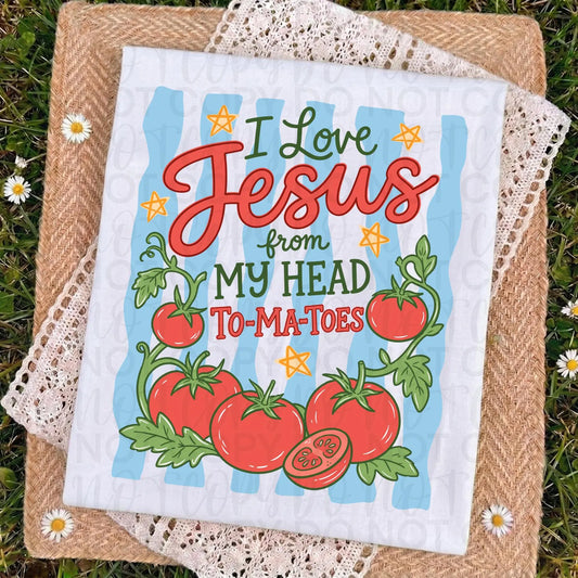 I Love Jesus From My Head To-Ma-Toes Faith DTF Transfer
