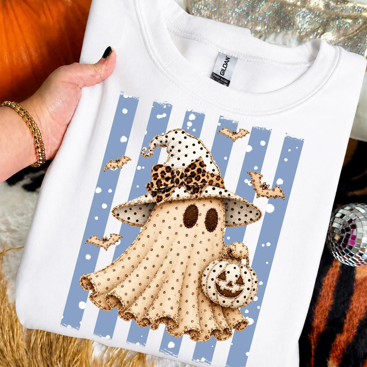 Leopard Polka Dot Ghost Halloween DTF Print
