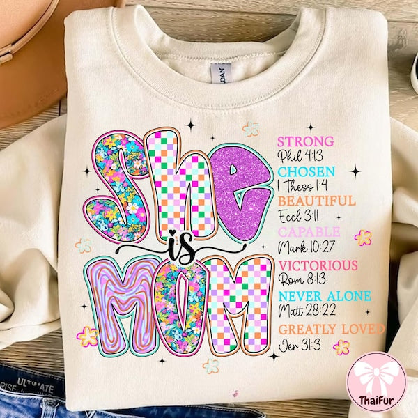 She Is Mom Neon Mama DTF Transfer