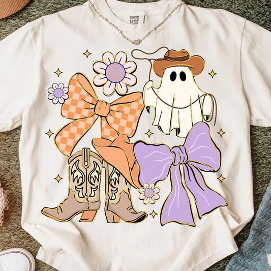 Boots Ghost Bows Halloween DTF Print