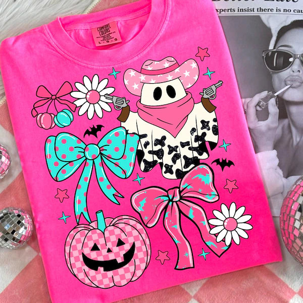 Pink Ghost Cowgirl Coquette Halloween DTF Print