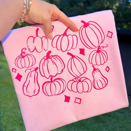 Pink Pumpkins Fall DTF Transfer