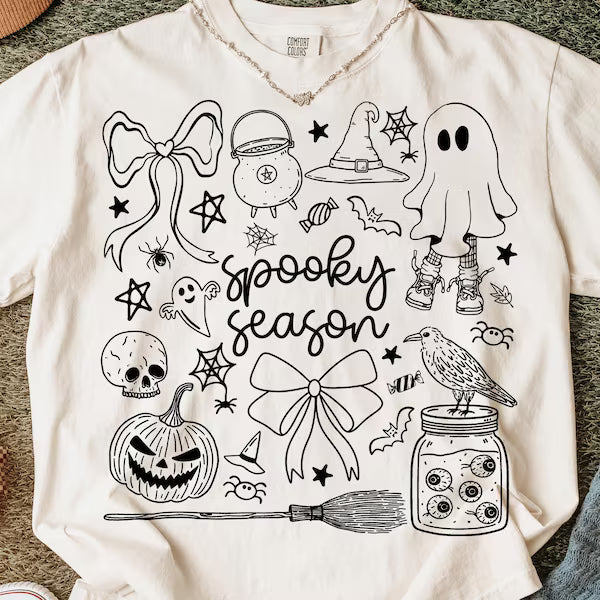 Spooky Season Outline Halloween DTF Print