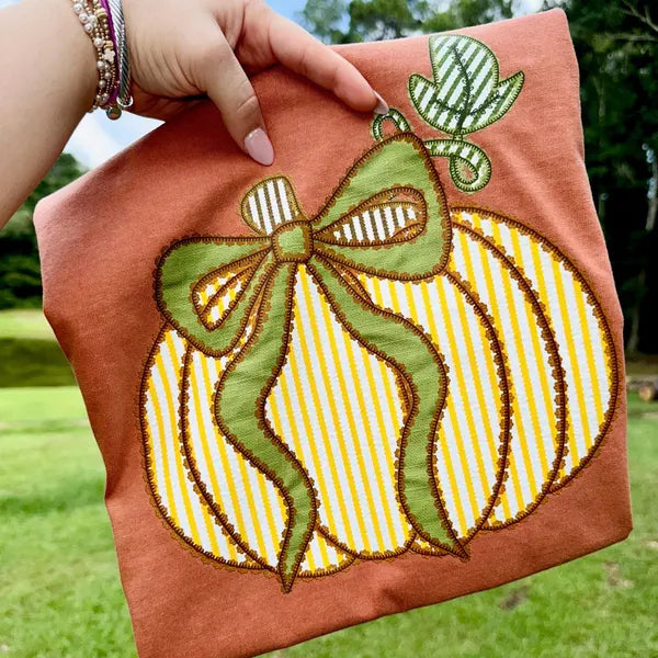 Striped Pumpkin Fall DTF Transfer