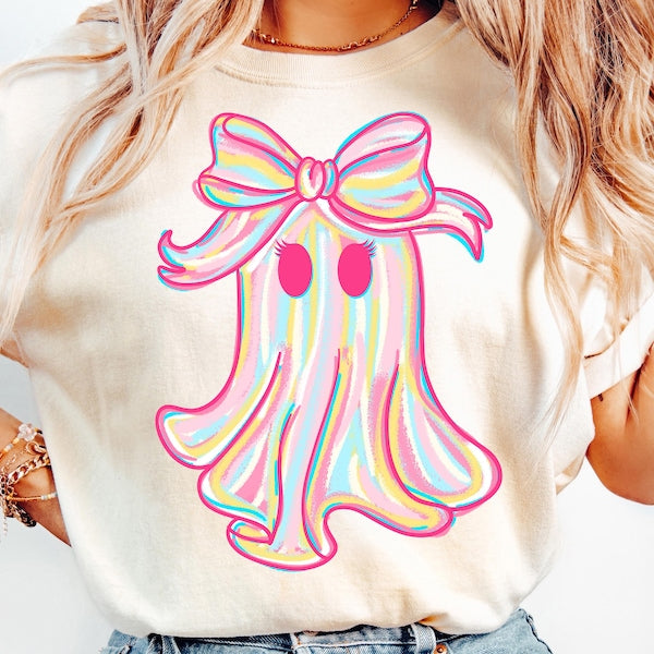 Neon Ghost Halloween DTF Print