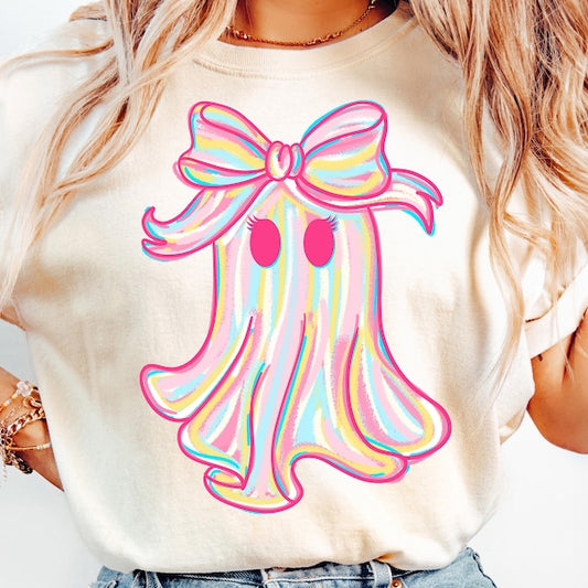 Neon Ghost Halloween DTF Print