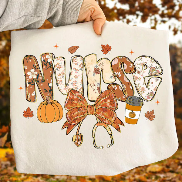 Nurse Bow Fall DTF Print