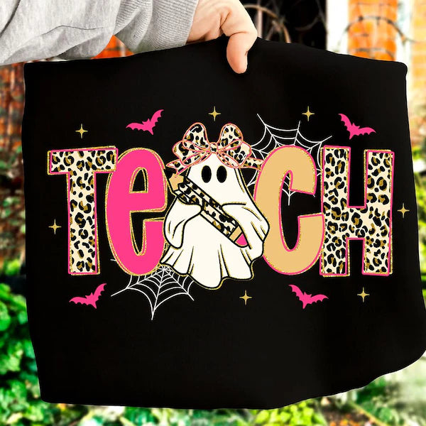 Teach Ghost Halloween School DTF Print