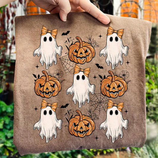 Coquette Pumpkin Ghost Halloween DTF Print