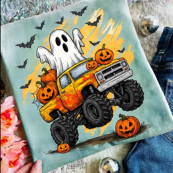 Monster Truck Ghost Halloween DTF Print