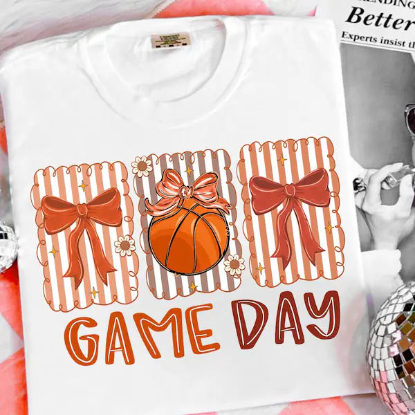 Basketball Bows Gameday Sports DTF Print