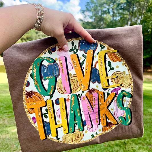 Give Thanks Thanksgiving DTF Transfer