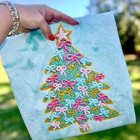 Faux Yarn Christmas Tree Christmas DTF Transfer
