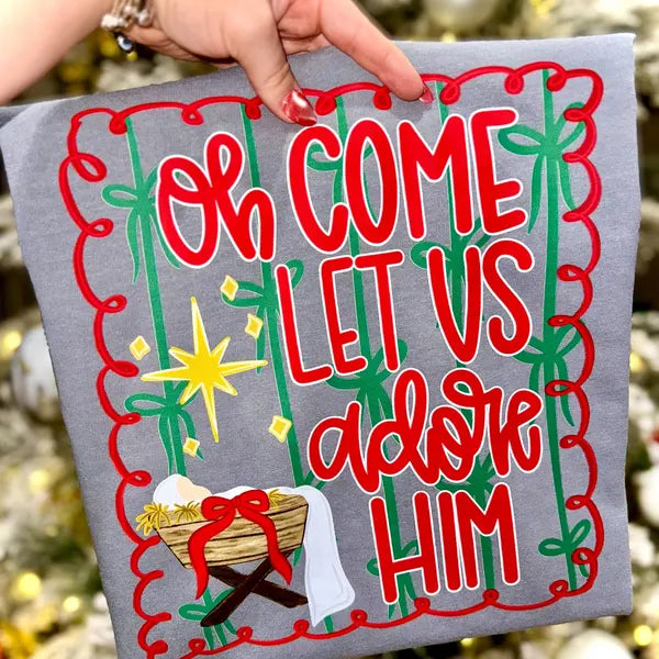 Oh Come Let Us Adore Him Christmas DTF Transfer