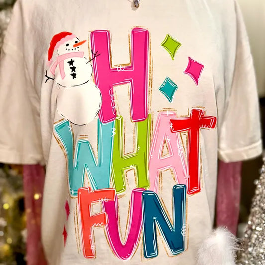 Oh What Fun Snowman Christmas DTF Transfer