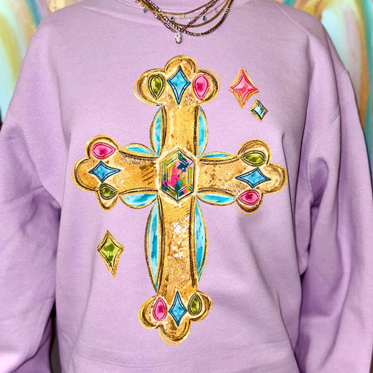 Gold Cross Faith DTF Transfer