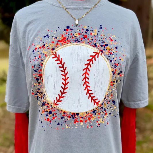 Baseball Splatter DTF Transfer