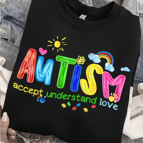 Autism Accept Understand Love Awareness DTF Transfer