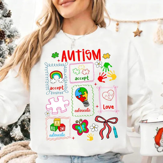 Autism Awareness Doodle Coquette DTF Transfer