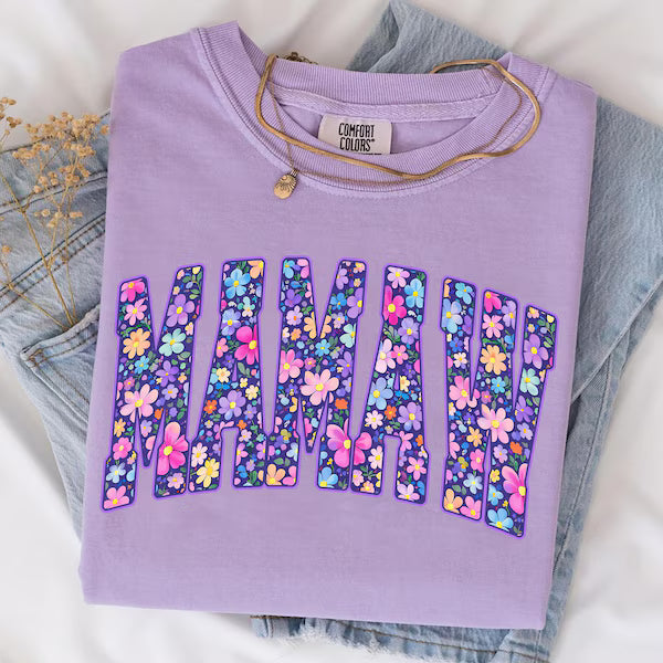 Spring Floral Mamaw Title DTF Transfer