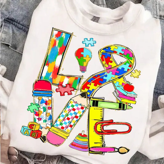 Autism Awareness Love DTF Transfer