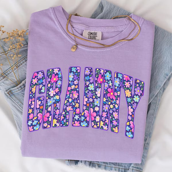 Spring Floral Granny Title DTF Transfer
