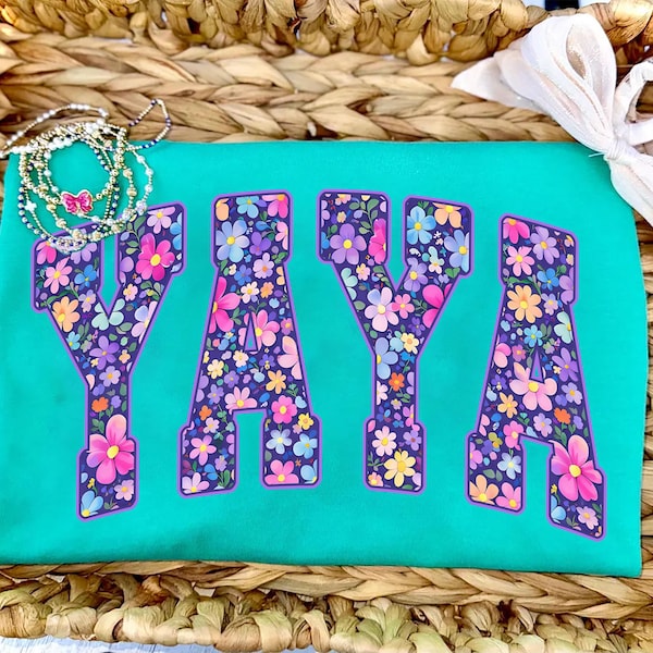 Spring Floral Yaya Title DTF Transfer