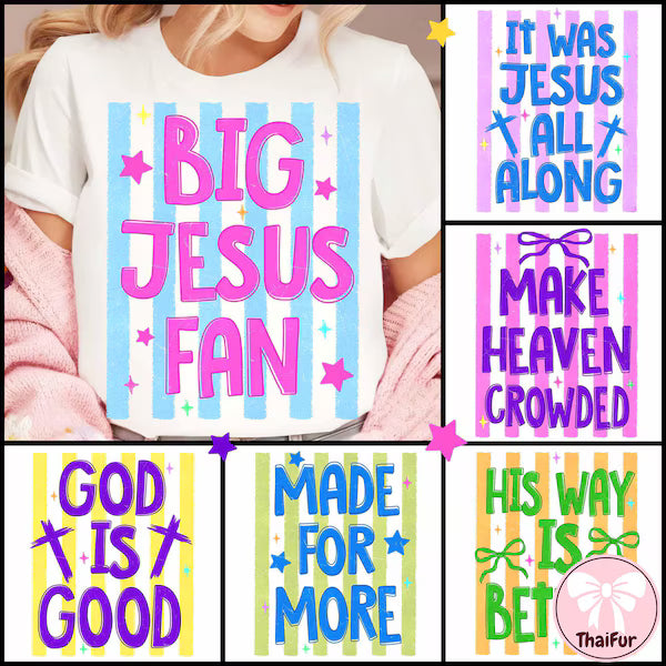 Striped Faith Collection DTF Transfer