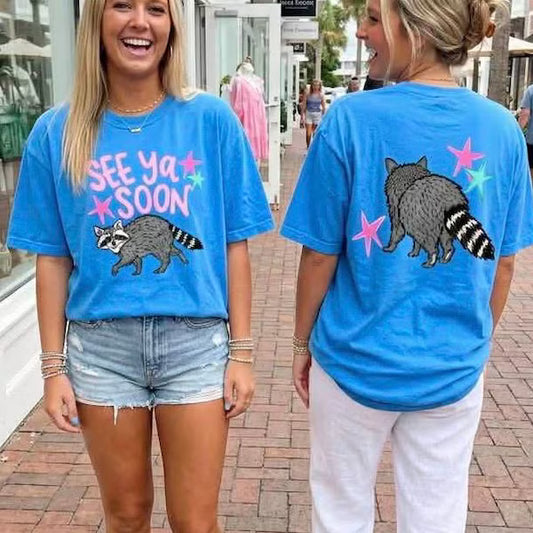 See Ya Soon Racoon Front and Back Everyday DTF Transfer