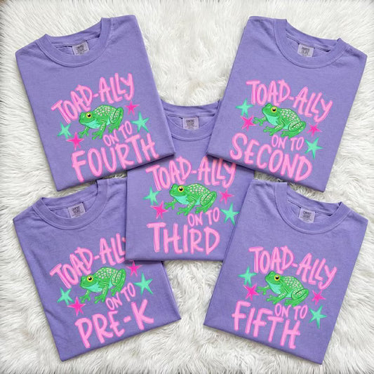 Toad-ally On to Girl Grade Level School DTF Transfer
