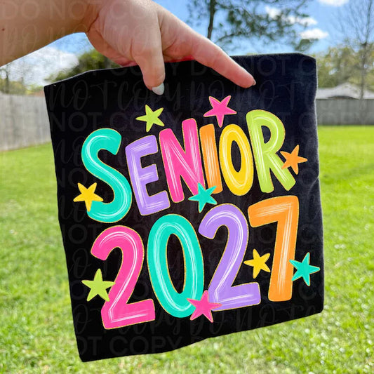 Senior 2027 Neon School DTF Print
