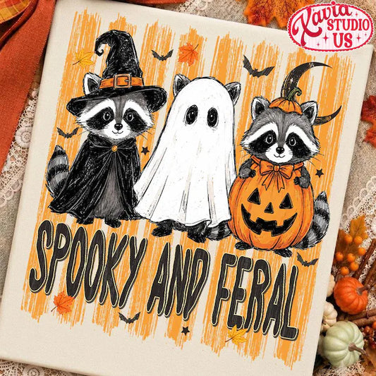 Spooky and Feral Halloween DTF Print
