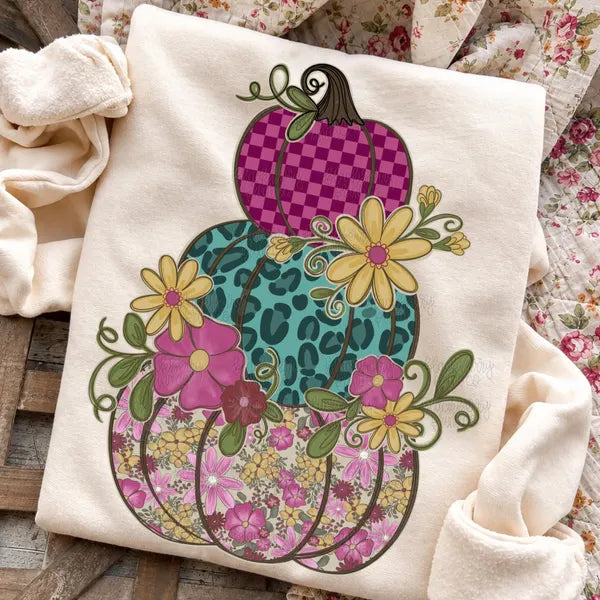 Pumpkin Stack Fall Thanksgiving DTF Print