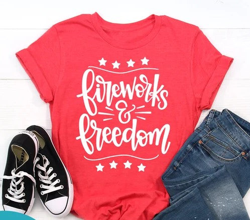 Fireworks & Freedom July 4th DTF Transfer