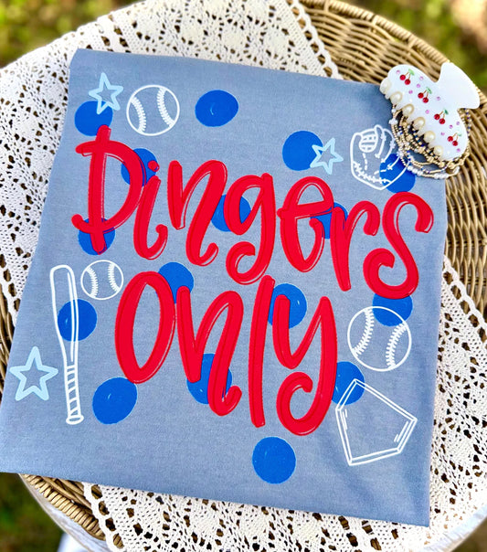 Dingers Only Baseball DTF Transfer