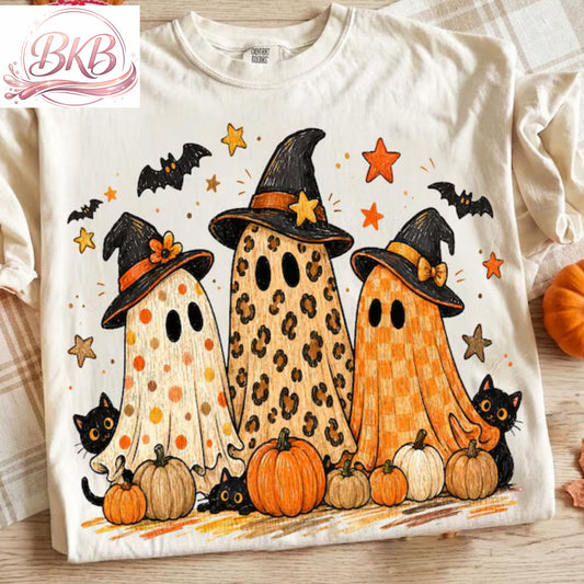 Three Boujee Ghosts Halloween DTF Print